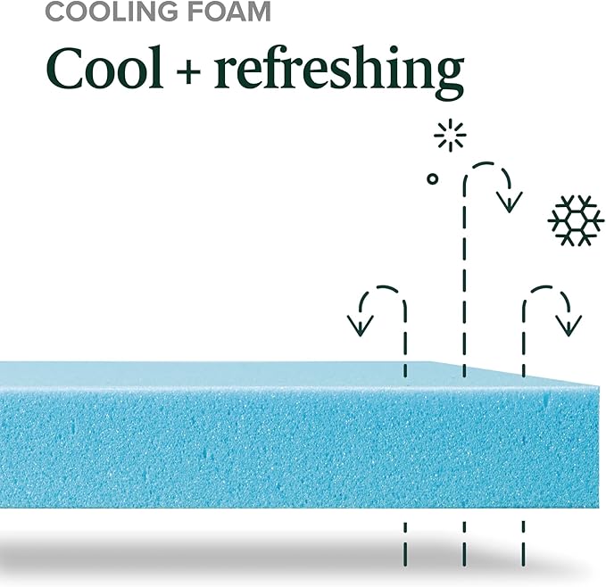 ZINUS 10 Inch Green Tea Cooling Memory Foam Mattress [New Version], Queen, Fiberglass Free, Medium Firmness, Cooling Gel Foam, Certified Safe Foams & Fabric, Mattress in A Box