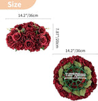 NUPTIO Flower Wedding Centrepieces for Tables: 10 Pcs Burgundy Artificial Flowers Roses Balls 14.2 inch Diam for Centerpiece Fake Silk Rose Arrangements Weddings Reception Birthday Party Decoration