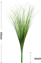 Vlorart 33" Artificial Plants 6 Pack Onion Tall Grass Greenery, Faux Fake Grass Shrubs Plant Flowers Wheat Grass for House Home Indoor Outdoor Office Room Gardening Indoor Décor-Green