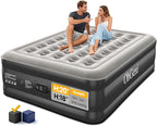OhGeni 20" Queen Air Mattress with Built in Pump, Inflatable Blow up Bed, Upgraded Pillar Design, 3-Min Inflation Airbed for Guests,Better to Get up, 650LBS