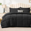 Love's cabin Twin Comforter Set Ash Black, 5 Pieces Twin Bed in a Bag, All Season Bedding Sets with 1 Comforter, 1 Flat Sheet, 1 Fitted Sheet, 1 Pillowcase and 1 Pillow Sham