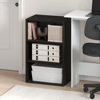 Furinno Basic Book Shelf, 3-Tier Bookshelf, Cube Storage Organizer Bookcase with Open Shelf, 11 x 17 x 26, for Living Room, Bedroom, Home Office, Espresso