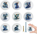 1.5" 8 PCS Ceramic Unique Cute Fun Dinosaur Pterodactyl Safari Animal Theme Nursery Kids Room Cabinet Bedroom Dresser Drawer Knobs Pulls