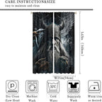 Fantasy Norse Viking Curtains,Cool Gothic Vintage Vikings Mystical Symbol Eagle Window Drapes Thermal Insulated Rod Pocket Blackout Drapes for Bedroom 2 Panels 63L x 21W