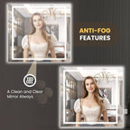 LOAAO 40"X40" LED Mirror for Bathroom, Lighted Bathroom Mirror with Lights, Anti-Fog, Dimmable, Memory Function, Easy to Install, Clear Reflection