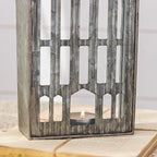 Church Shaped Tea Light Candle Holder Farmhouse Galvanized Metal Candle Holder Vintage Decorative Tealight Holder for Table Centerpiece Decoration - 4.53" x 1.97" x 10.43"
