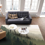 Large Area Rugs 5' x 7' Throw Carpet Floor Cover Nursery Rugs For Children/Kids, Northern World with Coniferous Trees Scandinavian Woodland, Modern Kitchen Mat Runner Rugs For Living Room/Bedroom