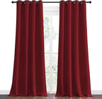 NICETOWN Burgundy Red Blackout Draperies Curtains - Pair of Grommet Top Thermal Insulated Blackout Decorative Curtains for Thanksgiving Day & Christmas Decor(55 inches Wide by 96 inches Long)