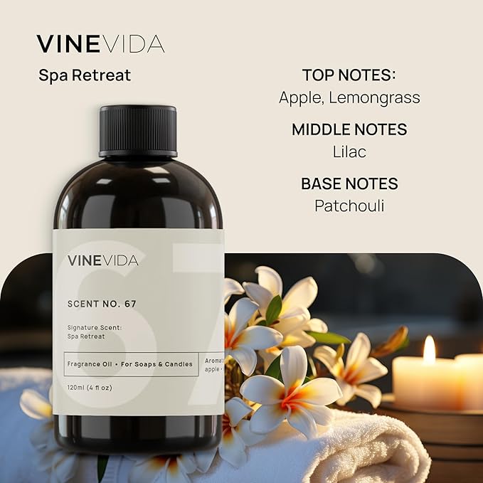 VINEVIDA Spa Retreat Fragrance Oil for Cold Air Diffusers - 32 Fl Oz -Essential Oils for Diffuser Oil Refill & Air Freshener Room Spray
