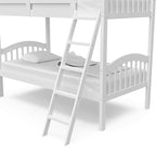 Storkcraft Long Horn Twin-Over-Twin Bunk Bed (White) - GREENGUARD Gold Certified, Converts to 2 Individual Twin Beds