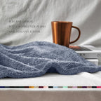 Exclusivo Mezcla Plush Fuzzy Fleece Throw Blanket Extra Large, Super Soft, Fluffy and Warm Blankets for Couch, Bed, Suitable for All Seasons (50x70 Inches, Stone Blue)