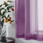 DUALIFE Dark Purple Curtains 63 Inch Length for Bedroom Girls 2 Panels Set Grommet Semi Transparent Window Drapes Sheer Voile Royal Purple Thin Curtains for Living Room Violet Plum 52x63 Inches