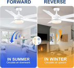 YUHAO 60 Inch White Ceiling Fan with Light and Remote Control.Noiseless,Dimmable,3CCT,6 Speeds Reversible, DC Ceiling Fans for Indoor or Covered Outdoor