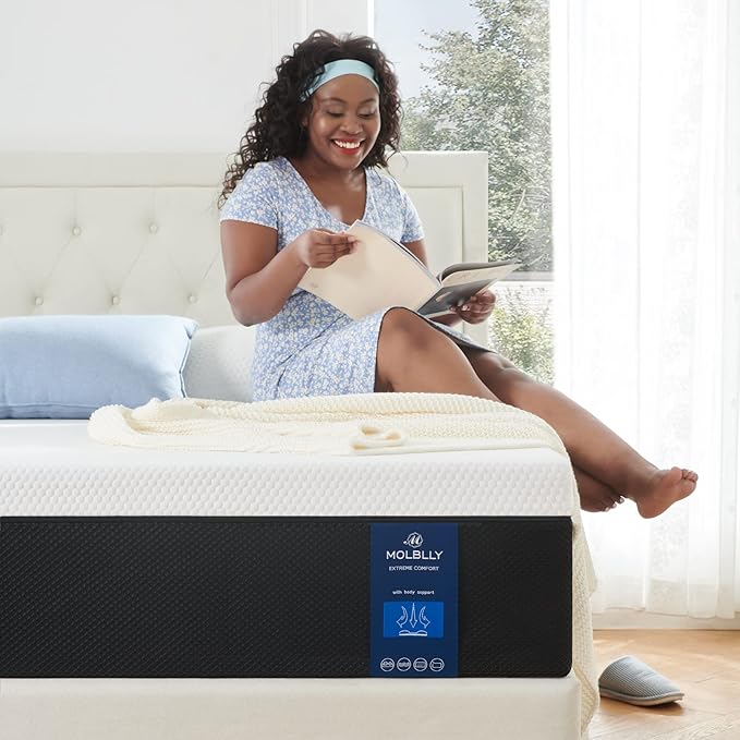 Molblly Twin XL Mattress,10 Inch Cooling-Gel Memory Foam Mattress Bed in a Box,Bed Supportive & Pressure Relief, 38" X 78"
