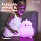 Lumipets Remote Control Silicone Night Light for Kids - Penguin Design with 9 Soft Colors & Sleep Timer - Rechargeable, Battery-Operated Lamp for Bedroom | Baby Nursery, Toddler, Girls, Boys