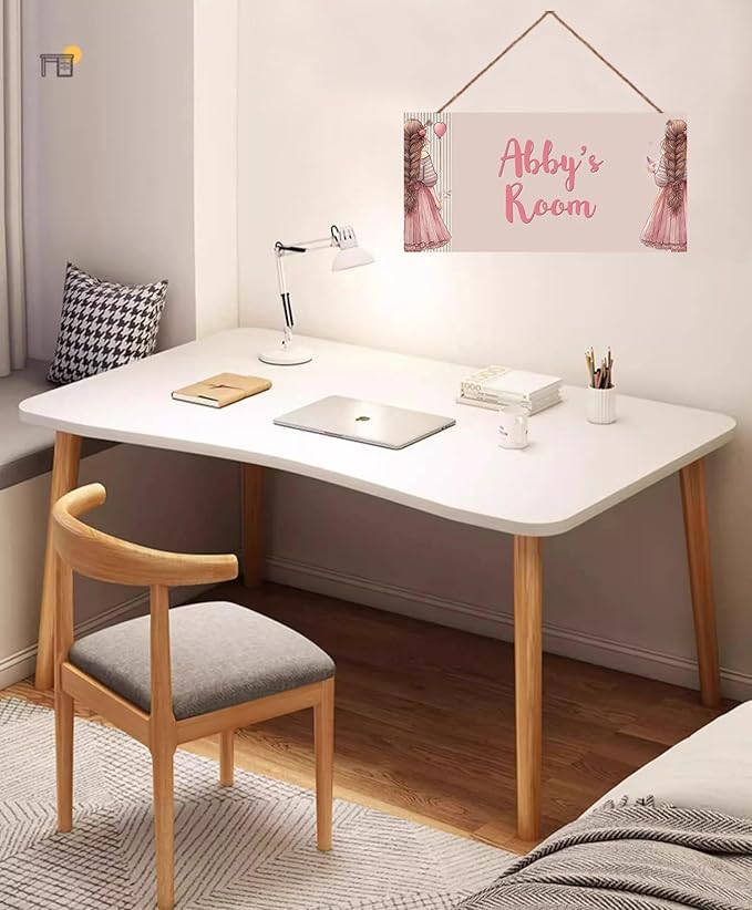 Personalized Girl Signs for Kids Room Bedroom Door Hanging Wooden Signs Custom Baby Name Flower Door Hanger Baby Nursery Room Customized Girls Room Décor