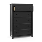 Storkcraft Kenton 5 Drawer Dresser (Black) – GREENGUARD Gold Certified, Dresser for Kids Bedroom, Includes Safety-Focused Interlocking Drawer System