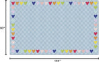 Flagship Carpets Schoolgirl Style Blue with Rainbow Hearts Border Educational Area Rug for Kids Room Seating Décor, Children's Classroom, Play Carpet for Teaching and Playroom, 7'6" x 12', Blue