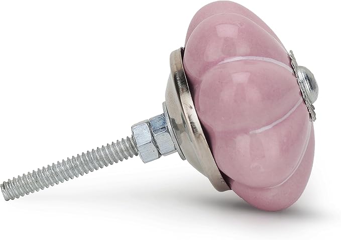 Cabinet Knobs for Dresser Drawers Assorted Multicolor Countryside Door Pull Handles for Kitchen Wardrobes Boho Home Interior Décor Pink Knobs - Pack of 20