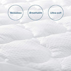 Queen Air Mattress Pad Cover Thick Quilted Inflatable Matresss Topper, Super Soft Breathable and Noiseless Down Alternative Fiber Mattress Pad Fits Up to 16 Inch Mattress