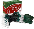 KOUQIYA Battery Christmas Lights 2 Pack, 17ft 50 LED Mini String Light with Auto-Timer 8 Modes Waterproof Tree Lights (Cool White)