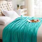 KMUSET Fleece Blanket Twin Size Teal Lightweight Super Soft Cozy Luxury Bed Blanket Microfiber