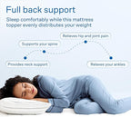 Ultra Soft Full Size Mattress Topper - Cloud-Like Mattress Pad for Back Pain Relief - Breathable Cooling Material for Hot Sleepers
