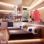 DAYBETTER Under Cabinet Lighting kit, 10 PCS LED Strip Lights with Remote, Dimmable Under Cabinet Lights for Kitchen Cabinet, Counter, TV Back,Showcase 2700K-6500K Warm to Daylight White,Timing,16.4ft