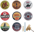 1.8" 8PCS Vintage Unique Gasoline and Automobile Cabinet Wood Knobs Wooden Door Farmhouse Kitchen Cabinet Dresser Drawer Pulls and Knobs