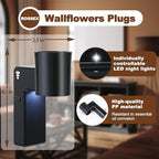 1 Pcs Wall Fragrance Plug in with Night Light Compatible with Bath and Body Works Wallflowers, with 3-Speed Adjustable Fragrance Essential Oil Diffuser for Home, Black