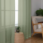 Chyhomenyc Sage Green Sheer Curtains 78 Inches Long 2 Panels Set for Living Room, Light Filtering Voile Lightweight Bedroom Curtains, Rod Pocket Solid Window Treatment Drapes, Each 42W x 78L