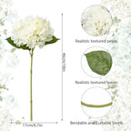 8 Pcs 18 Inch Hydrangea Artificial Flowers Faux Hydrangea Flowers with Stems Fake Bouquet Bulk Realistic Floral for Fall Home Table Christmas Indoor Outdoor Decoration (Beige)