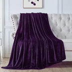 Walensee Fleece Blanket Plush Throw Fuzzy Lightweight (Queen Size 90x90 Purple) Super Soft Microfiber Flannel Blankets for Couch, Bed, Sofa Ultra Luxurious Warm and Cozy for All Seasons