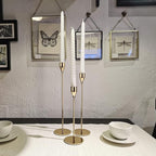 Gold Candle Holder Set of 12 Candlestick Holders Taper Candle Holders Metal Tall Candle Stick for Wedding Tables Centerpieces Candlelight Dinner Home Decor(Candles not Include)