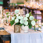 100Pcs Light Green Artificial Flowers Realistic Roses, Real Looking Fake Roses with Stem for DIY Wedding Bouquets Centerpieces Bridal Shower Party Home Romantic Decorations (Light Green, 100pcs)