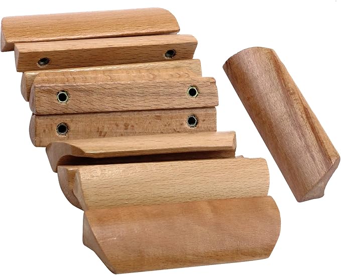 10Pcs 3.54" Wood Solid Furniture Pulls Handles, Painted Smoothly Wooden Handles Cupboard Closet Drawer Handle Pull,Hole Dis.2.52"