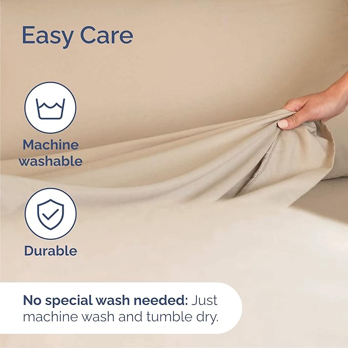 Queen 6 Piece Sheet Set - Comfy Breathable & Cooling - Ultra Soft Hotel Luxury Bedding Set w/ 8-16 Inch Deep Pockets - 1 Flat & 1 Fitted Sheet & 4 Pillowcases - Cozy, Wrinkle Free & Easy Care - Cream