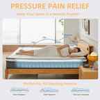 Full Size Mattress, 12 Inch Full Mattress in a Box, Memory Foam Hybrid Mattresses with Individual Pocket Spring for Motion Isolation & Silent Sleep, Pressure Relief, Medium Firm