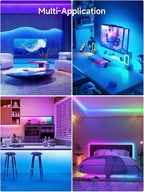 TV LED Lights, 13.1ft LED Lights for 43-65in TVs, RGB TV Backlight Behind with Music Sync Bluetooth APP and Remote Control Strip Light USB Powered for Bedroom Gaming Room Decor