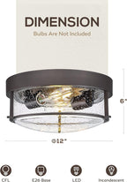 FEMILA Motion Sensor Outdoor Ceiling Light, Oil Rubbed Bronze Flush Mount Light Fixture, Farmhouse Porch Ceiling Lights Outdoor, 12" Kitchen Lighting Fixtures Ceiling Mount, 4FTJ22-F-SE ORB