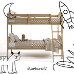 Storkcraft Long Horn Twin-Over-Twin Bunk Bed (Natural) - GREENGUARD Gold Certified, Converts to 2 Individual Twin beds