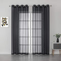 KEQIAOSUOCAI Patio Door Sheer Curtain Panels - 108 inch Length Ceiling to Floor Extra Long Voile Drape Curtains Window Treatment for Sliding Glass Door (Jet Black,2 Pieces,W 54 x L 108 inches Long)