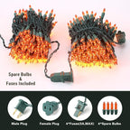 BrizLabs Orange Lights, 150 Counts 34.8ft Incandescent Halloween Lights Connectable, UL Certified Orange String Light, Mini Light Set for Indoor Outdoor Halloween Christmas Tree Party Decor