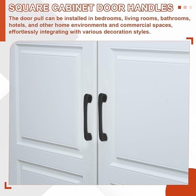 uxcell 10 Pack Plastic Cartoon Drawer Pulls, 5" ABS Closet Wardrobe Door Handle Furniture Accessory for Home Kitchen Cupboard, Black
