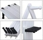 WEBI Accordion Wall Hanger,Expandable Wooden Coat Rack Wall Mounted,Accordion Hat Rack for Wall,Accordion Hook Rack for Hats,Caps,16 Peg Hooks,Black on White