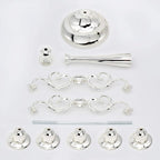 Metal Candelabra 5-Candle 10.1 Inch Tall Candle Holder Stick for Home Wedding Event and Party Festival,Silver