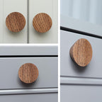 6 Pack Wood Cone Cabinet Knobs (Brown) - 1 ½ " Diameter Round Shape - Wooden Drawer Pulls for Cabinets Doors, Dresser and Drawers Knob, Kitchen Cabinet Door Handle