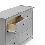 Storkcraft Kenton 6 Drawer Universal Dresser (Pebble Gray) – Dresser For Kids Bedroom, Chest Of Drawers For Bedroom With 6 Drawers
