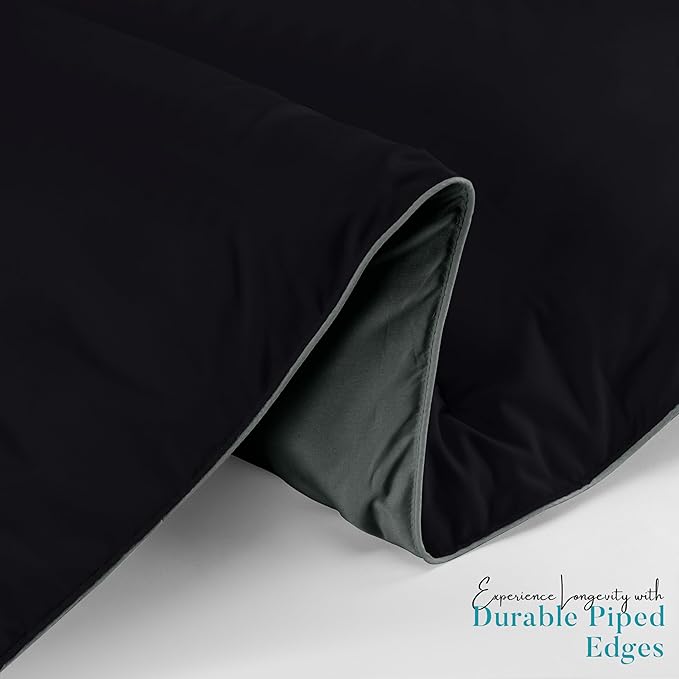 Utopia Bedding Comforter Duvet Insert, Quilted Comforter with Corner Tabs, Box Stitched Down Alternative Comforters Queen Size (Black/Grey)