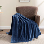 BEDELITE Fleece Blanket Full Size Navy for Couch & Bed, Luxury Plush Cozy Fuzzy Blanket 84" x 90", Super Soft Warm Lightweight Throw Blanket for Travel Camping